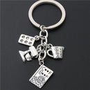 1PC Cake Charms Measuring Spoons Egg With Pan Keychain Cook Book Keyring For Cooks Chefs Baker Gift Baking Jewelry