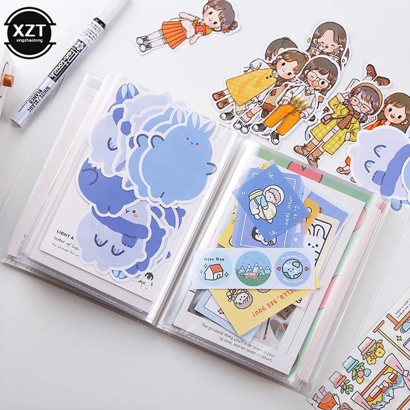 DIY Transparent PP Photo Album Storage Pockets Book A6 Sticker Pictures Postcard Insert Page Storage Organizer Holder Collection