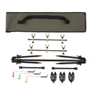Lixada Adjustable Retractable Carp Fishing Rod Pod Stand Holder Fishing Pole Pod Stand with Bite Alarms Swingers Indicators Kit