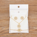 Hot Sale 26 Letters Jewelry Sets Necklace+Earrings+Bracelet For Women Initial Alphabet Charm Copper Zircon Party Wedding Gift