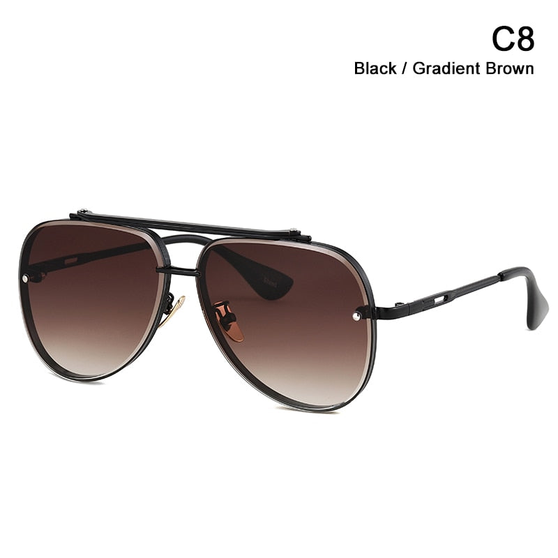 JackJad 2022 Fashion Mach Six Metal Pilot Style Gradient Sunglasses Cool Unique Men Women Vintage Brand Design Sun Glasses 2A103