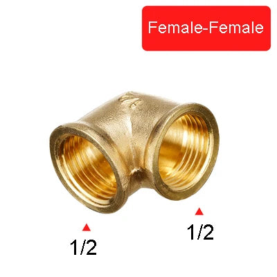 1/8" 1/4" 3/8" 1/2" Female x Male Thread 90 Deg Brass Elbow Pipe Fitting Connector Coupler For Water Fuel Copper