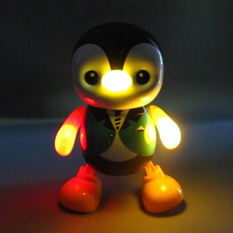 Colorful Dance Penguin Shape Electric Home Kids Gift LED Light Musical Plastic Portable Cute Singing Toys