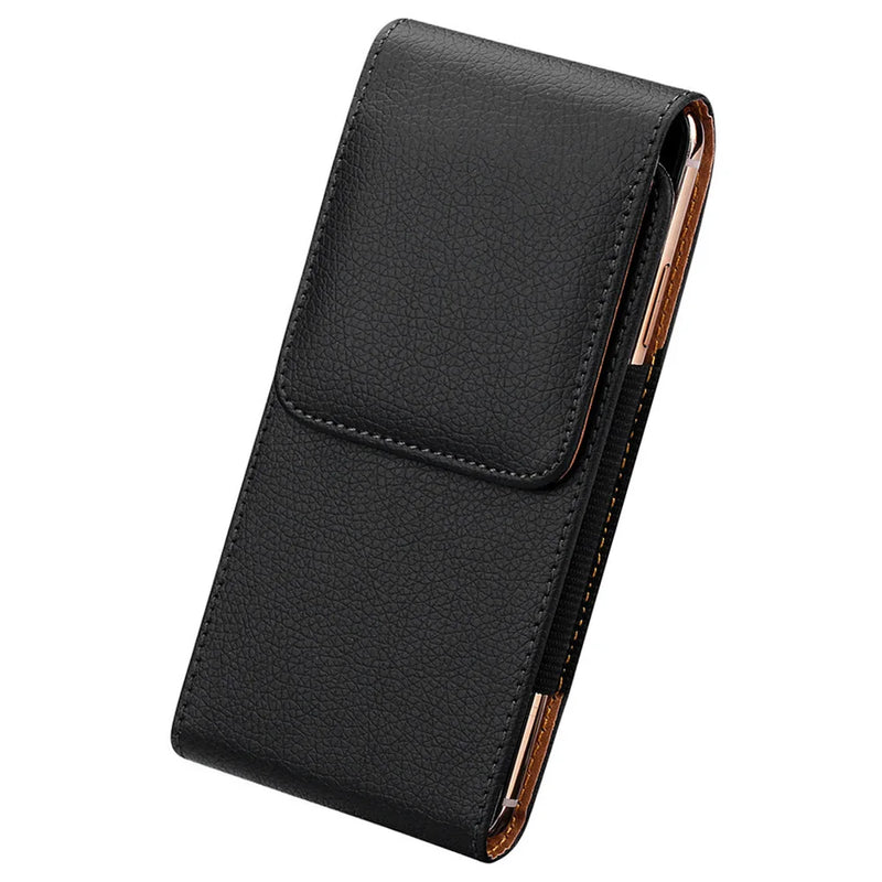 Universal Leather Case for iPhone Samsung Huawei Xiaomi Mens Waist Pack Belt Clip Bag for 3.5-6.3" Mobile Phone Pouch Holster
