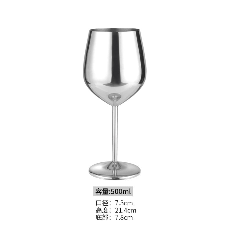 304 stainless steel copper plated single-layer goblet cocktail glass 500 ml wine glass champagne glass