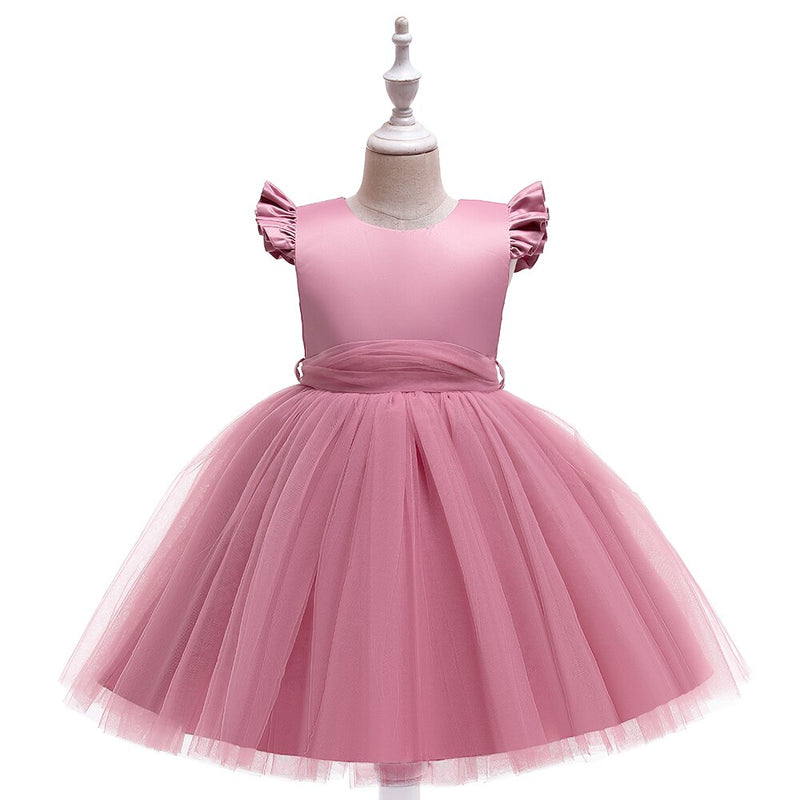 Girls Summer Dress Kids Dresses For Girls Princess Dress With Mesh Belt Children Girl Birthday Party Wedding Dress