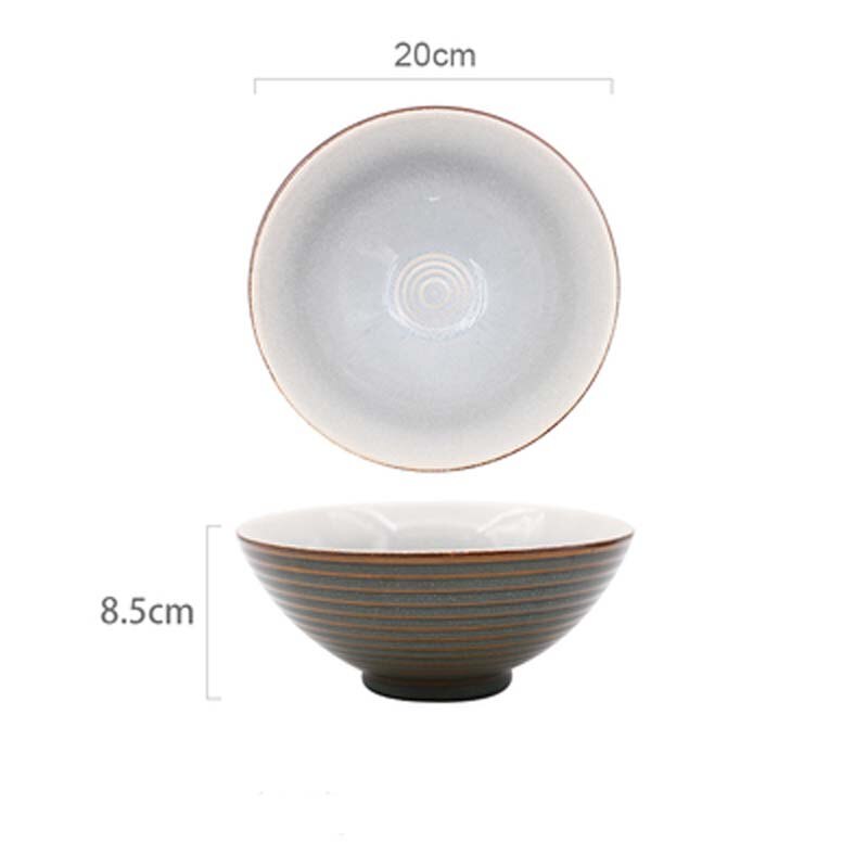 FANCITY Japanese kiln turned ceramic ramen bowl, large soup noodle bowl, household beef noodle bowl, instant noodle bowl, fruit