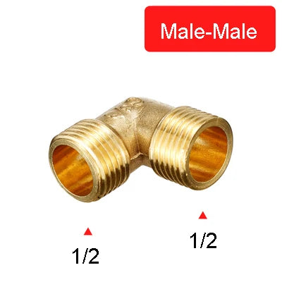 1/8" 1/4" 3/8" 1/2" Female x Male Thread 90 Deg Brass Elbow Pipe Fitting Connector Coupler For Water Fuel Copper