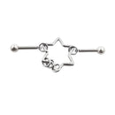 JHJT 14G Heart Industrial Piercing Surgical Steel Industrial Barbell Handcuffs Cat Star Cartilage Earring Body Jewelry