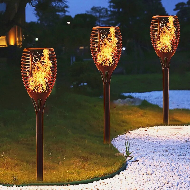 LED Solar Lamp Outdoor Waterproof Flame Torch Light for Gazebo Villa Yard Landscape Lamp Garden Decoration Solar Lawn Light