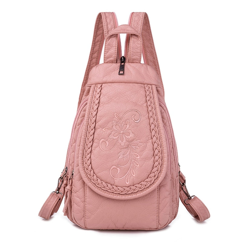 High Quality Backpack for Women 2020 New White Leather Backpack School Bag for Teenage Girls Female Travel Backpack Mochila