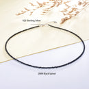 Natural Stone Spinel/Fluorite/Amazonite Jewelry 2MM with 925 Sterling Silver Accessories Tourmaline Necklace for Women Christmas