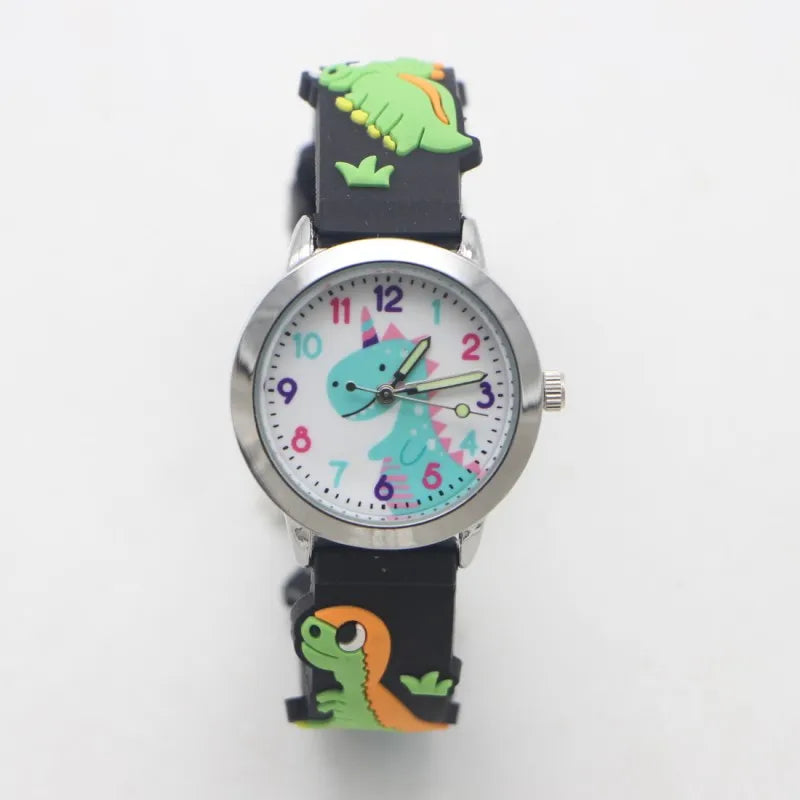 New Arrival 3D Cartoon Fashion Silicone Dinosaur Kids Watch Children Girls Boys Students Quartz Wristwatches Relogio Kol Saati