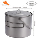 TOAKS TITANIUM POT WITH BAIL HANDLE Outdoor Camping Pot Lightweight Equipment 750ml, 1100ml, 1300ml, 1600ml, 2000ml