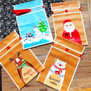 25pcs Christmas Gift Bag Drawstring Packaging Candy Cookie Nougat Packing Bags For Home New Year Xmas Santa Presents Decorations
