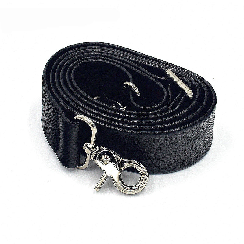 Genuine Leather Bag Strap Lichee Pattern Detachable Handle Replacement Mens Women Shoulder Silver Buckle Bags Accessories Belts