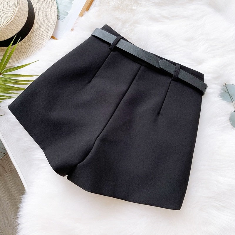 Summer Women Fashion Shorts High Waist Black White Short Trousers Women Casual Wide Leg Shorts Hrarjuku Spring Bottoms Femme