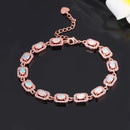 CiNily Created Pink Fire Opal Bracelets with White Zircon Rose Gold Color Bracelet for Women Lover Girlfriend Fashion Jewelrys