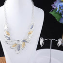 MeiceM Women Enamel New Design Leaf Drop Chunky Necklace Female Luxury Necklaces Wedding Christmas Gifts for Women 2021 Jewelry