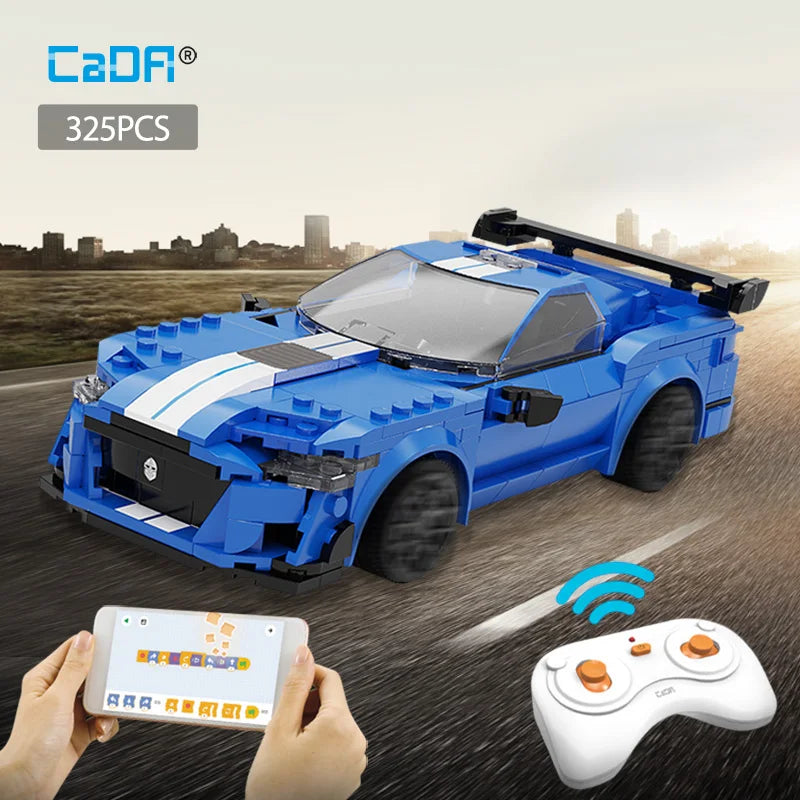 Cada 325pcs City RC Racing Car App Programming Building Blocks Remote Control Speed Vehicle Bricks Toy for Children