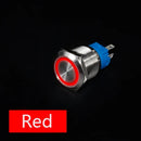 16mm Metal Push Button Switch Ring Lamp Power Symbol Buttons Waterproof Flat Head LED Light Self-lock Self-reset  1NO1NC