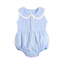 Sanlutoz Summer Cotton Baby Bodysuit Newborn Cute Plaid Clothing for Baby Girls Sleeveless Princess Toddler Infant Bodysuits