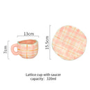 Hand-painted Flower Ceramic Coffee Cup Home Office Mug With Saucer Breakfast Milk Juice Tea Handle Cup Gift Microwave Safe