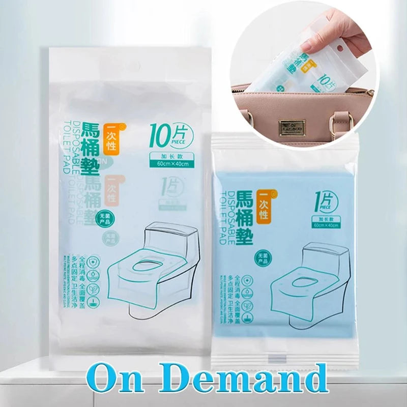 10Pcs Travel Disposable Paper Toilet Seat Cover Protector Biodegradable Camping Travel Safety Toilet Seat Mat Bathroom Accessory