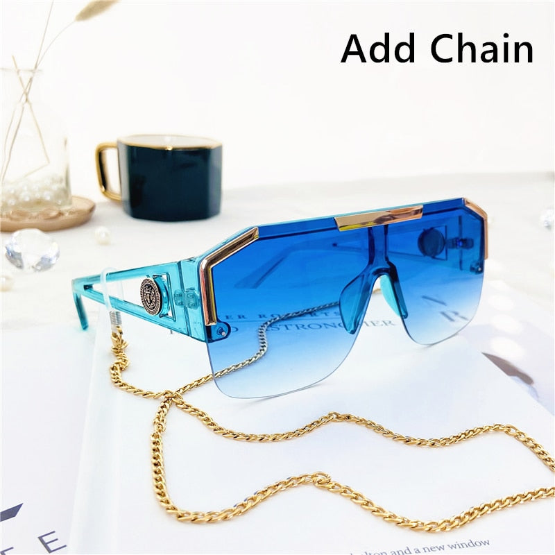 2021 New Fashion Oversized Square Sunglasses Men Retro Gradient Trendy Driving Brand Design Sun Glasses Wholesale Dropship UV400