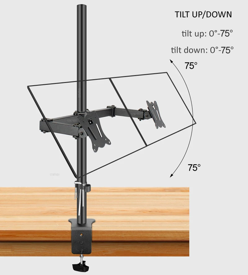 (80cm) DL-T902-280II Full Motion Dual Monitor desktop stand Holder 10"-27" clamp grommet hole base PC Mount foldable Arm 12kg