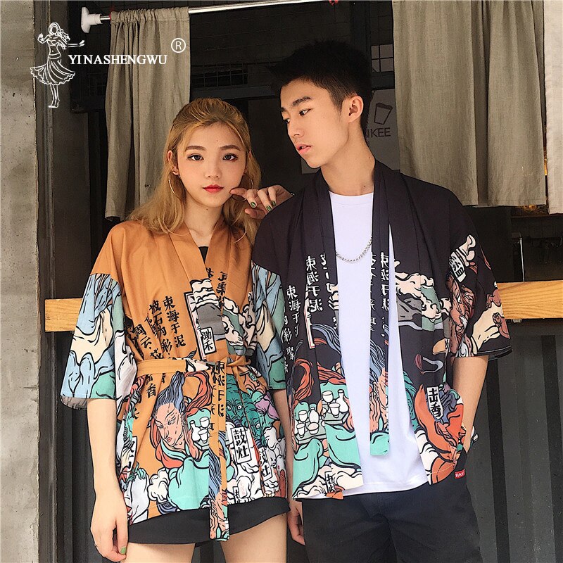 Kimonos Costume Woman Coat 14 Styles Girl Kawaii Print Crane Cosplay Yukata Harajuku Shirts Japan Women Haori Japanese Cardigan