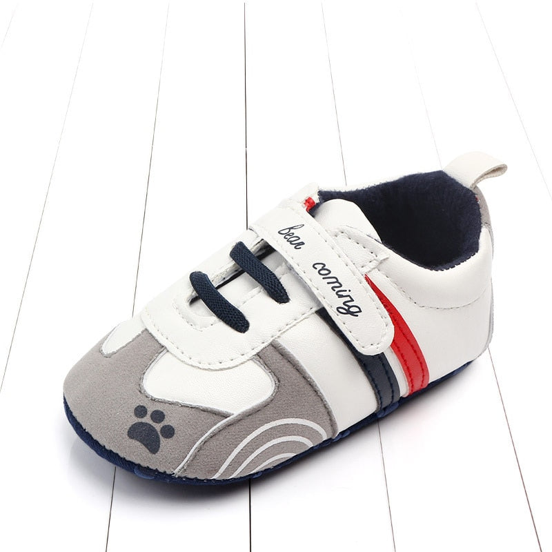 Newborn Print Heart Star Baby Sneaker PU Leather Baby Boys Girls First Walkers Soft Sole Infant Toddler Baby Shoes For 0-18M