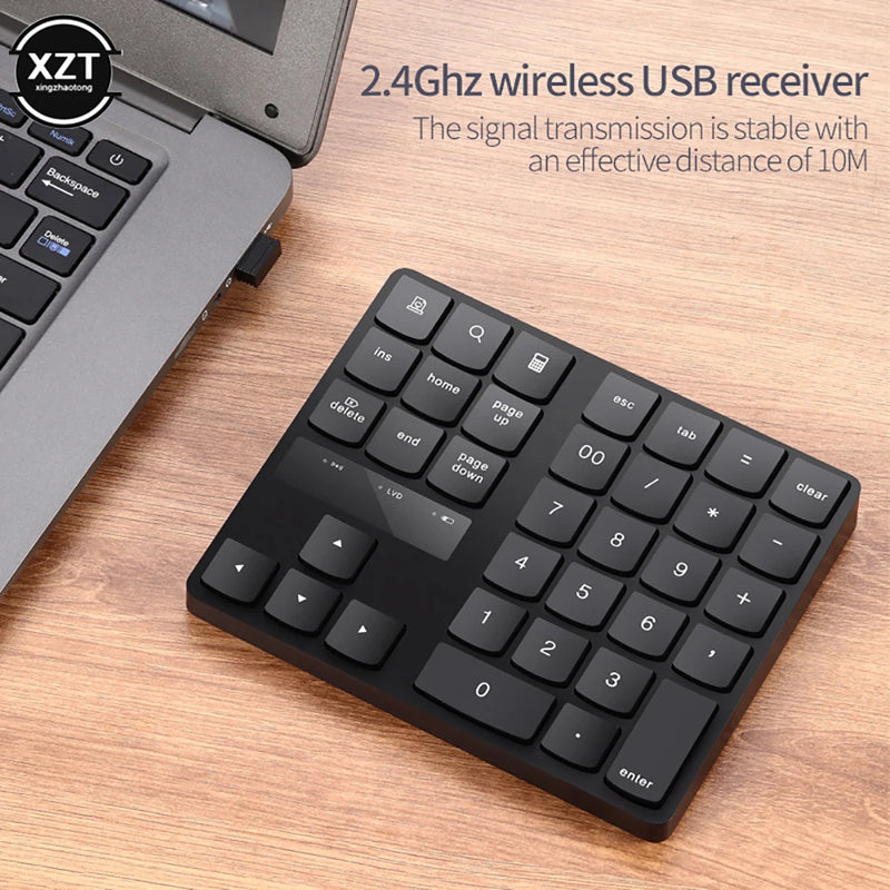 USB 2.4g Wireless Keyboard 35 keys/buttons Multimedia Mute Quiet Keypad Number Digital keyboard Home End Direction Up Down key