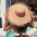 2022 Natural Raffia Straw Hat Summer Hat Women Large Wide Brim Sun Protection Sun Hats Lady Gilrs Holiday Panama Beach Hat