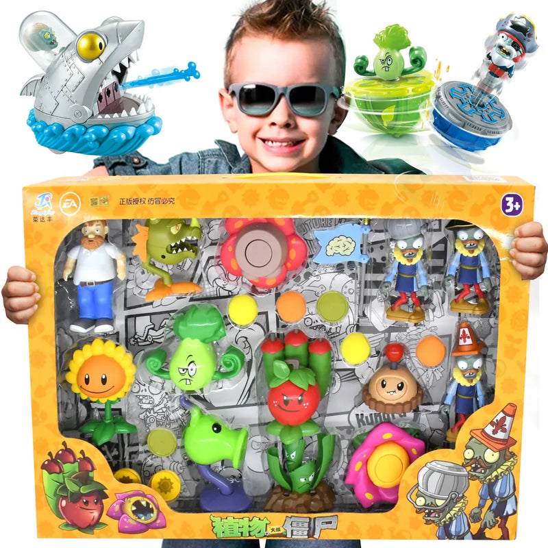 PLANTS VS ZOMBIES 2 PVZ Toys Complete Set Of Boys Anime Figure Combat gyro Children's Dolls Kids Birthday Toy Gifts