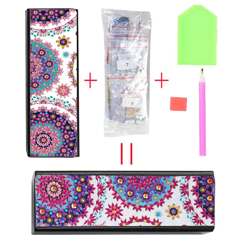 DIY Diamond Painting Eye Glasses Storage Box Travel Leather Sunglasses Case Special Shaped Diamond Storarage Box