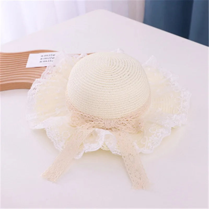 Baby Summer Accessories Holiday Baby Kids Boy Girl Hat Breathable Hat Beach Straw Sun Hat Hollow Out Lace Up Bandage Cap