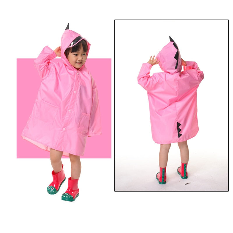 VILEAD Cute Dinosaur Polyester Baby Raincoat Outdoor Waterproof Rain Coat Children Impermeable Poncho Boy Girl Rain Jacket Gift