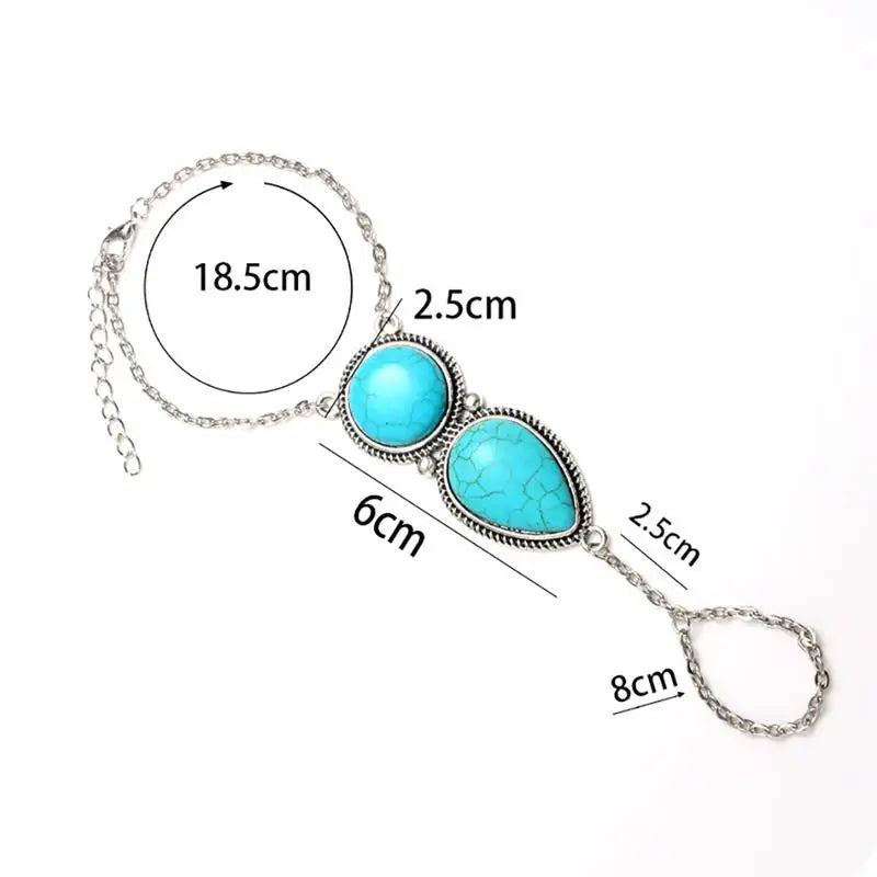 2020 New  Bohemian Fashion Jewelry Chain Linked Finger Loop Bracelet Elegant Women's Wire hand Harness Ring Bracelet Gift