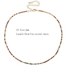 Sexy Short Sparking Rainbow Tennis Chain Chocker Necklace With AAA+ CZ Fashion Personality Women Collar Jewellery bijoux femme