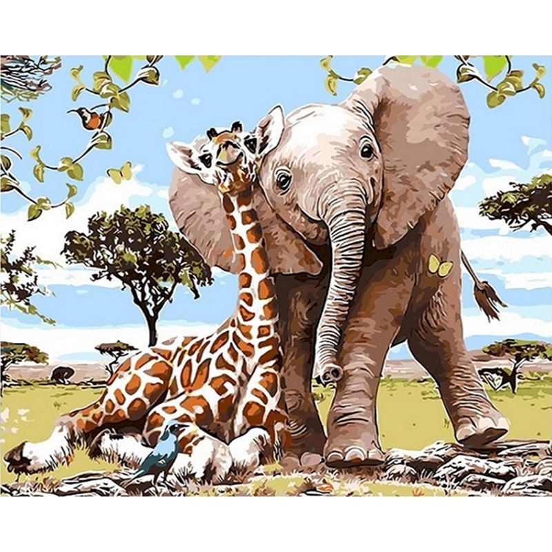 Paint By Numbers Animals Colorful Oil Picture Drawing DIY Kits For Adults Acrylic Painting Coloring By Number Decoration Art