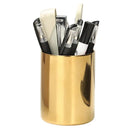 Pen Holders Organizer Space-saving Stainless Steel All-match Polished Brush Pots Plating Makeup Tools Holder Pen Containers 2021