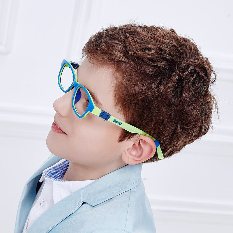 SECG Optical Children Glasses Frame TR90 Silicone Glasses Children Flexible Protective Kids Glasses Diopter Eyeglasses Rubber