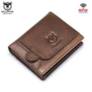 BULLCAPTAIN New Men's Business Wallet Features RFID  Blocking Card Holder Brand Design Wallet's China Genuine Leather Purse Men