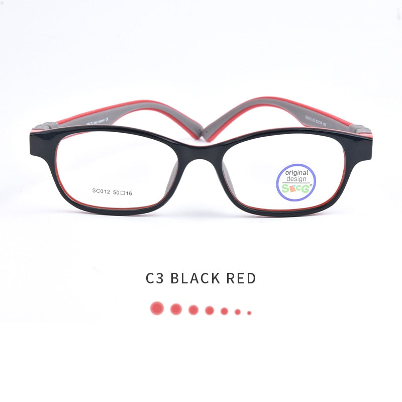 SECG Optical Children Glasses Frame TR90 Silicone Glasses Children Flexible Protective Kids Glasses Diopter Eyeglasses Rubber