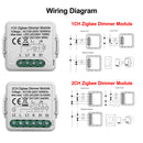 GIRIER Tuya ZigBee Smart Dimmer Switch Module Supports 2 Way Control DIY Dimmable Switches 10A Work with Alexa Alice Google Home