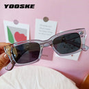 YOOSKE Vintage Rectangle Women Men Sunglasses Brand Designer Small Sun Glasses Frame Female Lady Eyeglasses UV400
