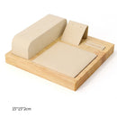 Bamboo and Wood with Microfiber Cloth Jewelry Display Stand Necklace Ring Display Stand Bracelet Earrings Display Jewelry Stand