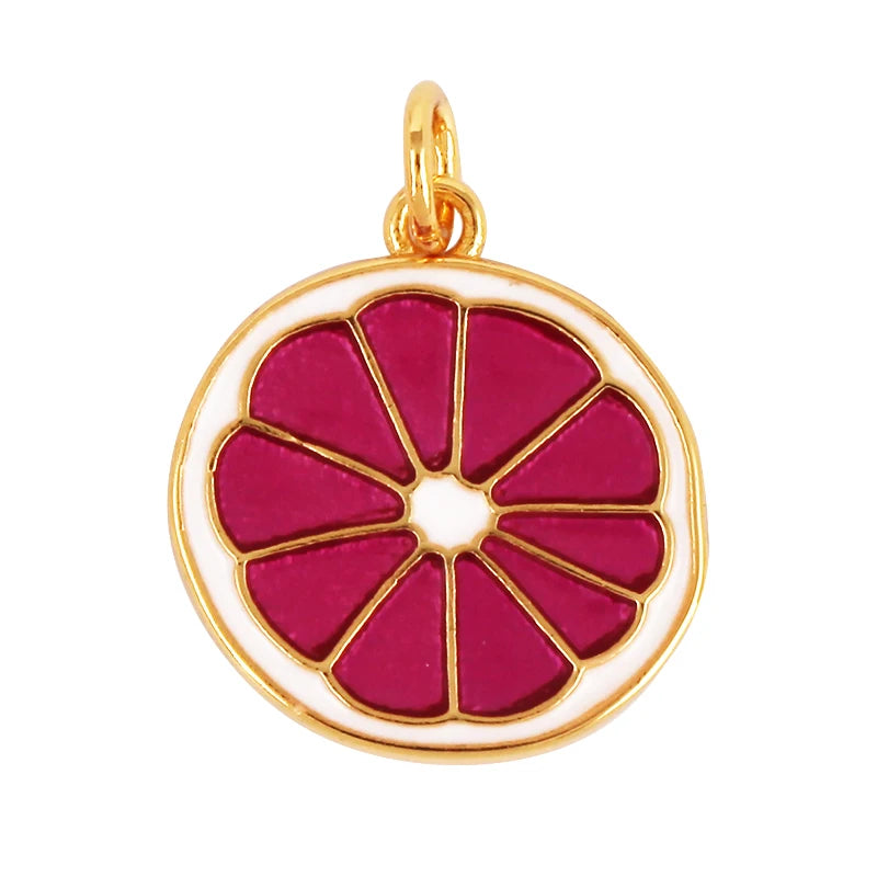 3D Fruit Strawberry Grape Mango Pineapple Water Melon Cherry Banana Charm Pendant , Jewelry Necklace Bracelet Making Supply M15