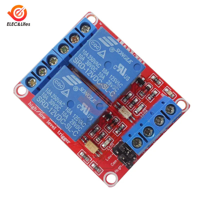 Dual Channel 5V 12V 24V Relay Module Board Shield With Optocoupler Support High and Low Level Trigger Relay For Arduino